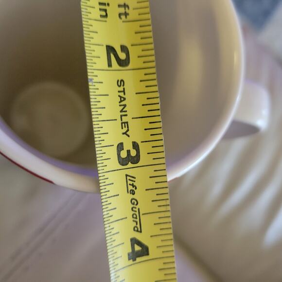 Christmas Coffee Cups Set of Two One has Snowman and One candy cane striped - Picture 10 of 10